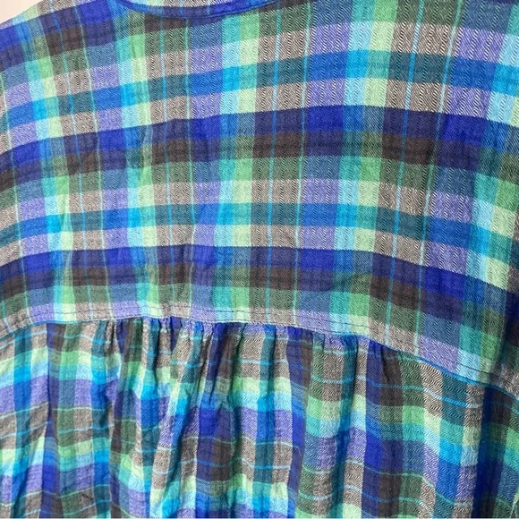 Pilcro | Anthropologie Hadley Relaxed Button Down Shirt Blue Green Size XL - Picture 6 of 13